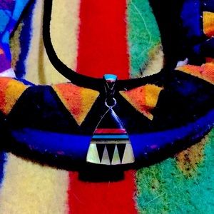 Cherokee  pendant NWT  - mother of pearl coral turquoise jet